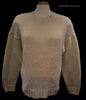 Woman's ivory crewneck mohair and wool long sleeve sweater size 42