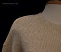 Woman's ivory mohair wool crewneck long sleeve sweater on mannequin