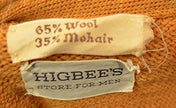 Gold retro classic mohair V-neck sweater by Higbee's Store for Men in size small