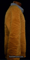 Gold retro classic mohair V-neck sweater for men by Higbee's Store in small size