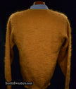 Gold retro classic gold fuzzy V-neck mohair sweater for men small size