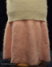 Soft pink angora short skirt with elastic waistband for women by Scott's Sweaters