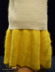 Soft yellow angora women's short skirt with elastic waistband by Scott's Sweaters
