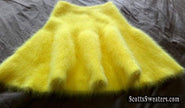 Yellow woman's short angora skirt with elastic waistband by Scott's Sweaters
