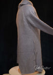 Men's Long Sweater slate-grey mohair shawl-neck sweater by Zara with side slits and snap closures