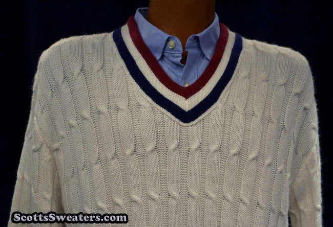 Men's Retro Tennis Sweater by Robert Bruce