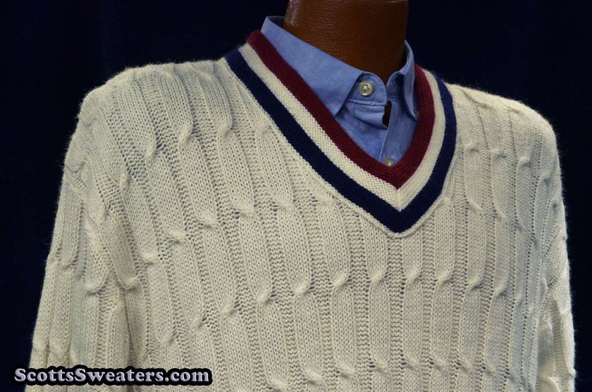 Men's Retro Tennis Sweater by Robert Bruce