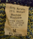 Navy French blue yellow retro shaggy argyle mohair sweater vest small size short length
