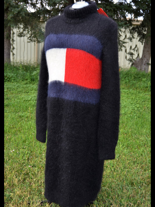 Woman's Fuzzy Mohair Sweaterdress Turtleneck by Tommy Hilfiger