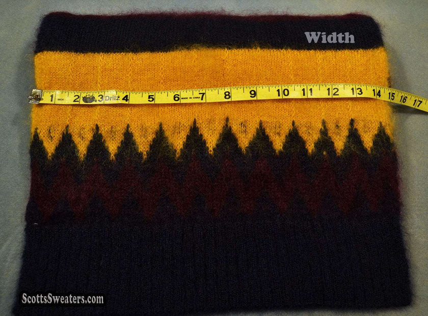 Matching burgundy hat and scarf for men's mohair crewneck sweater by Erdem x H&M