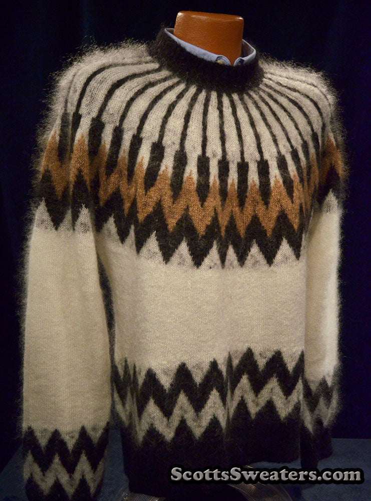 Men's burgundy crewneck mohair sweater by Erdem x H&M
