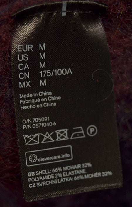 Men's crewneck mohair sweater in white and burgundy by Erdem x H&M