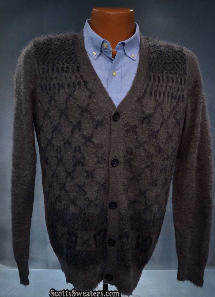 Charcoal grey men's mohair sweater with black skull design by Zara