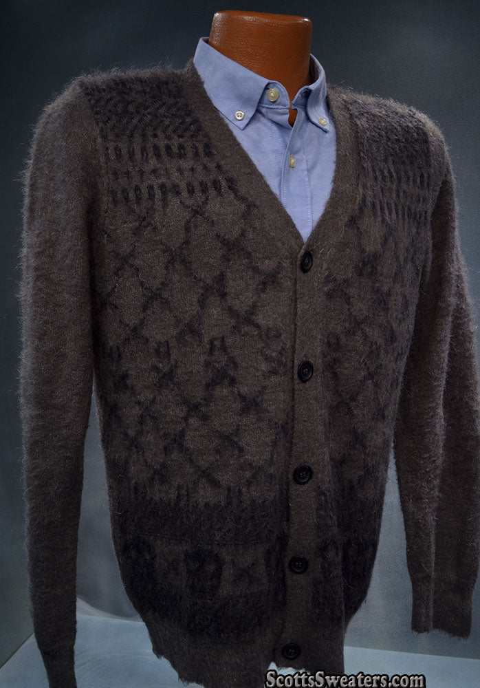 Charcoal grey men's mohair sweater with black skull design by Zara