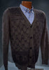 Charcoal grey men's mohair sweater with black skull design by Zara
