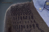Charcoal grey men's mohair sweater with black skull design by Zara size small