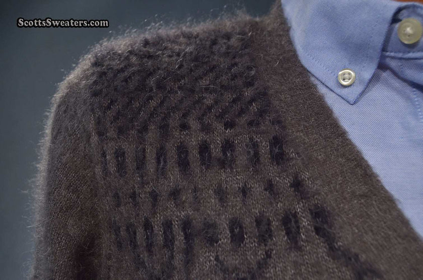 Charcoal grey men's mohair sweater with black skull design by Zara size small
