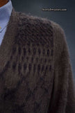 Charcoal grey men's mohair sweater with black skull design by Zara