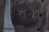Charcoal grey men's mohair sweater with black skull design by Zara