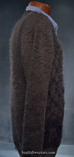 Charcoal grey men's mohair cardigan sweater with black skull design by Zara in size small