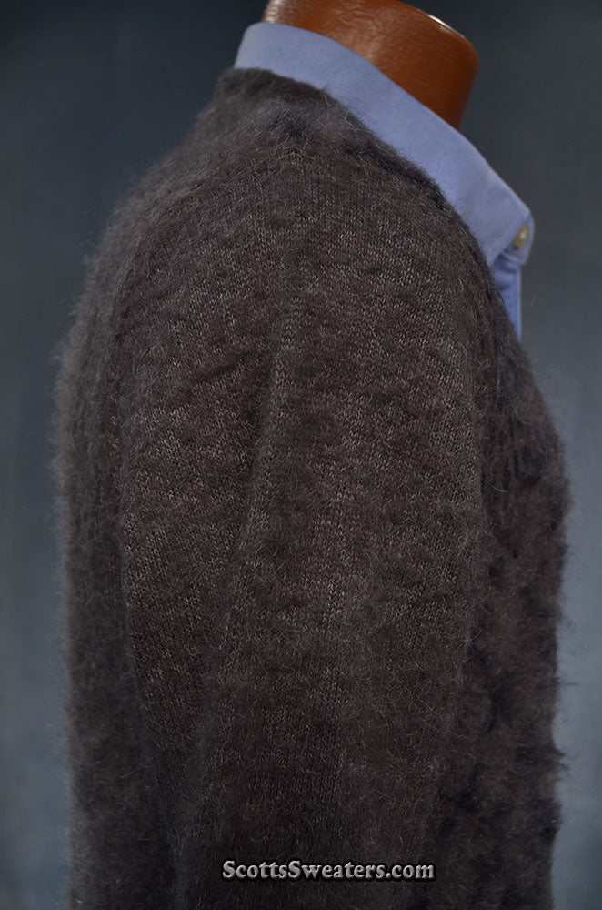 Charcoal grey men's mohair sweater with black skull design by Zara size small