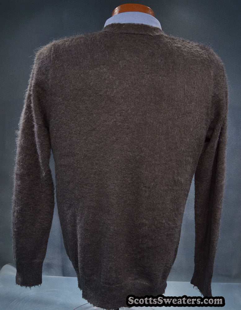 Charcoal grey men's mohair sweater with black skull design by Zara