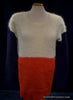 White-Red-Navy mohair color-block sweater by Madewell in small-medium size