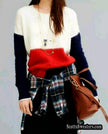 White red navy color-block mohair sweater by Madewell in small-medium size