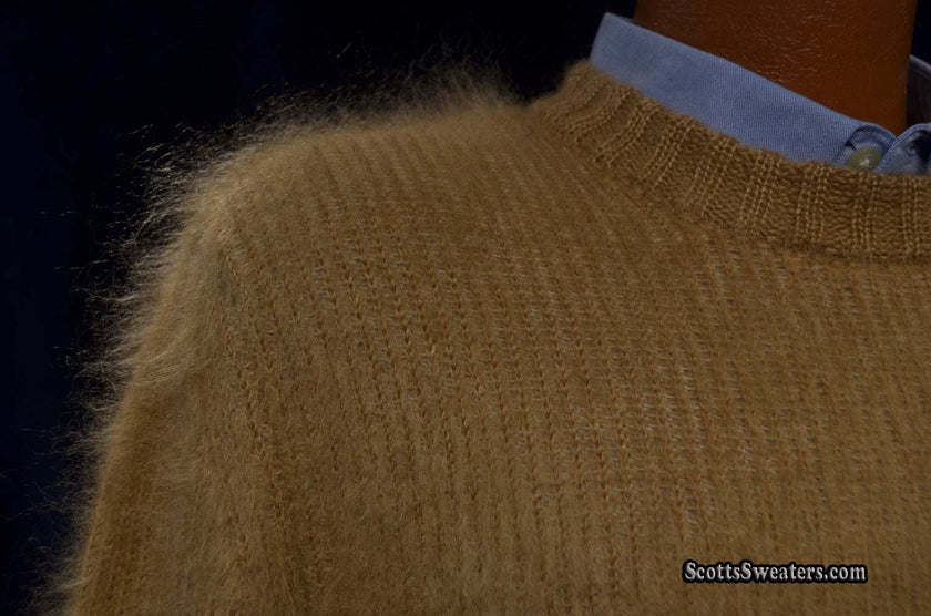 Men's beige Mohair Crewneck Sweater by Calvin Klein - Raf Simons in small-medium size