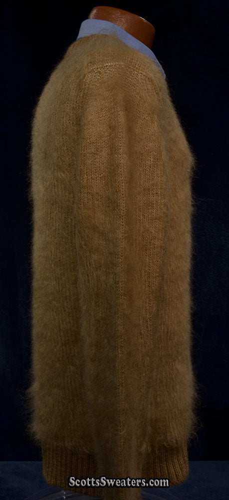 Men's beige mohair crewneck sweater by Calvin Klein Raf Simons, small-medium, new design