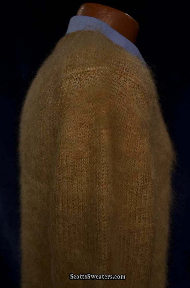 Men's beige mohair crewneck sweater by Calvin Klein Raf Simons in small-medium size
