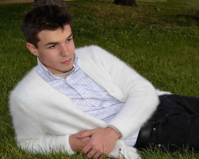 Men's Angora Sweater Ultra-soft Cardigan