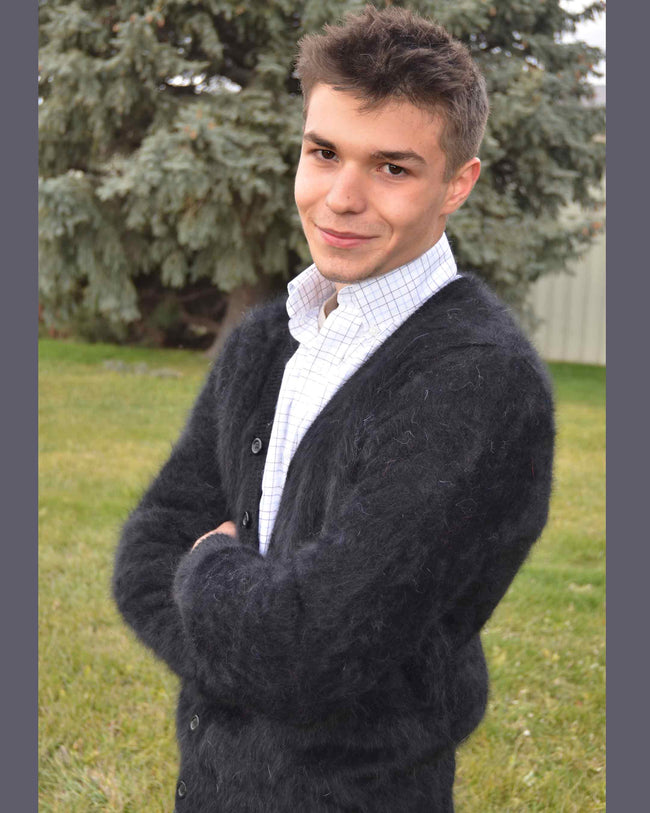 Men's Angora Sweater Ultra-soft Cardigan