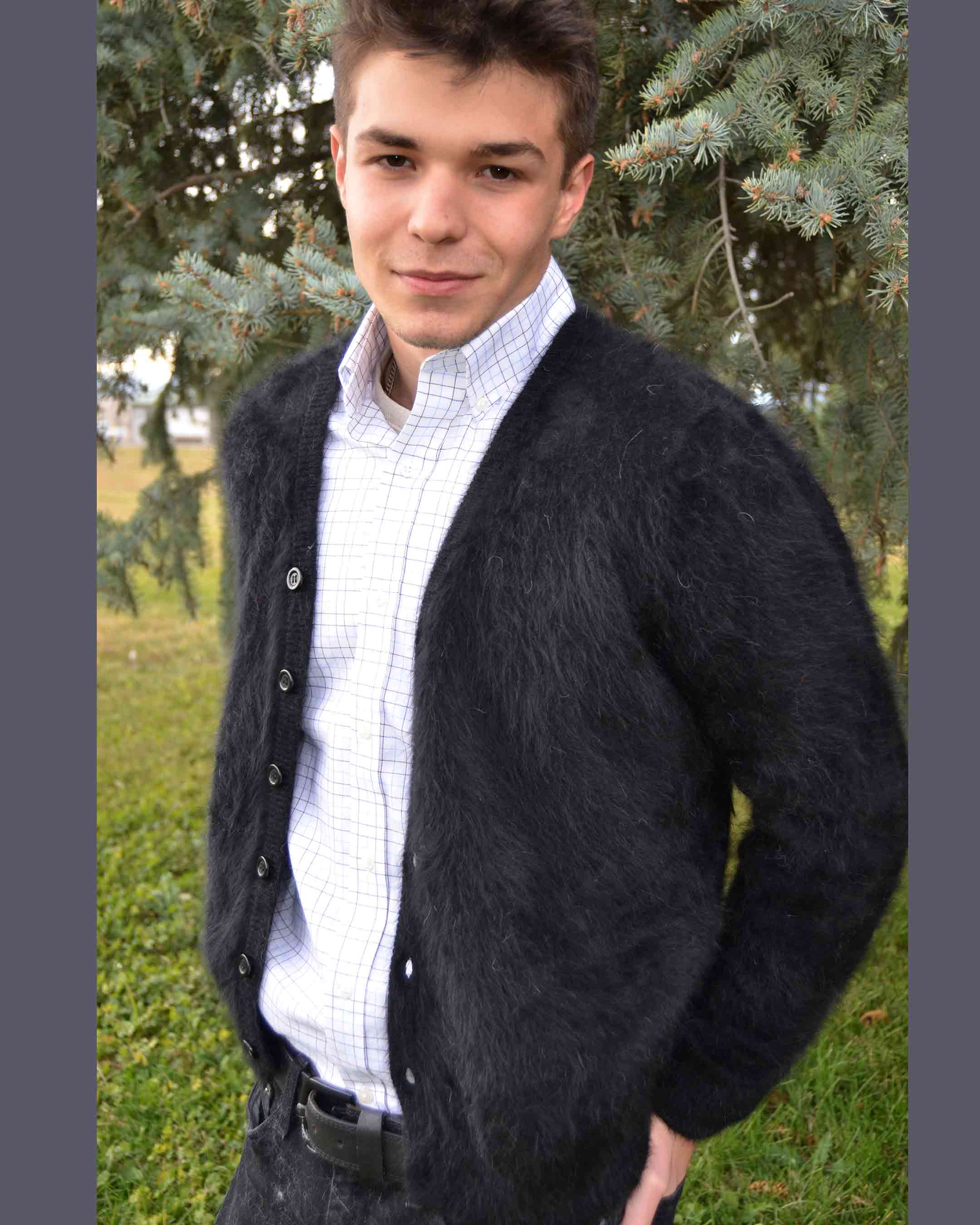 Men's Angora Sweater Ultra-soft Cardigan