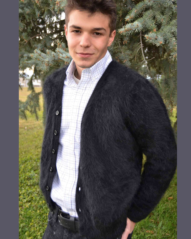 Men's Angora Sweater Ultra-soft Cardigan
