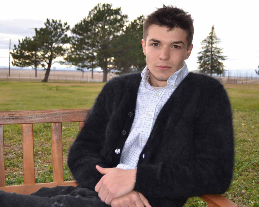 Men's Angora Sweater Ultra-soft Cardigan