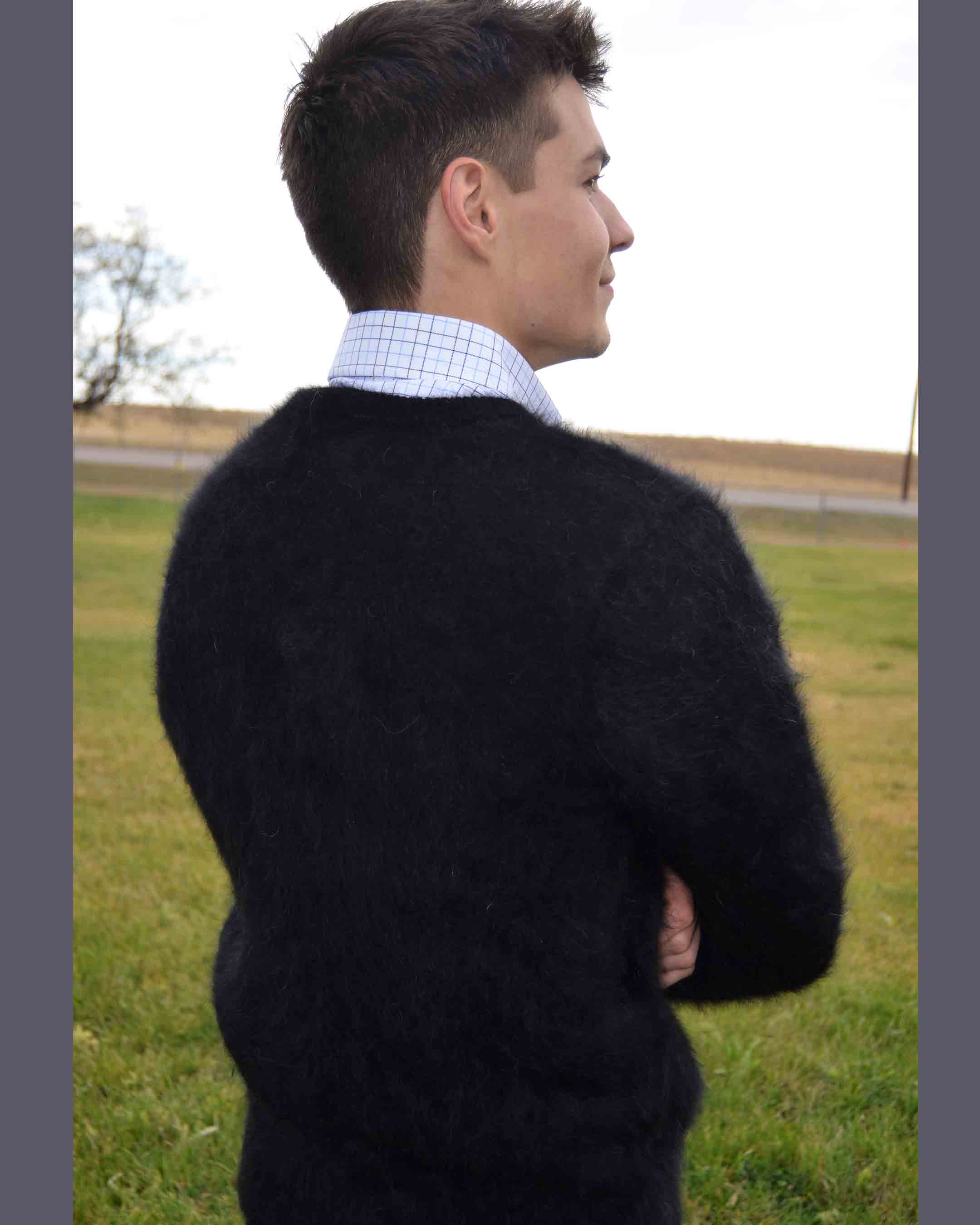Men's Angora Sweater Ultra-soft Cardigan