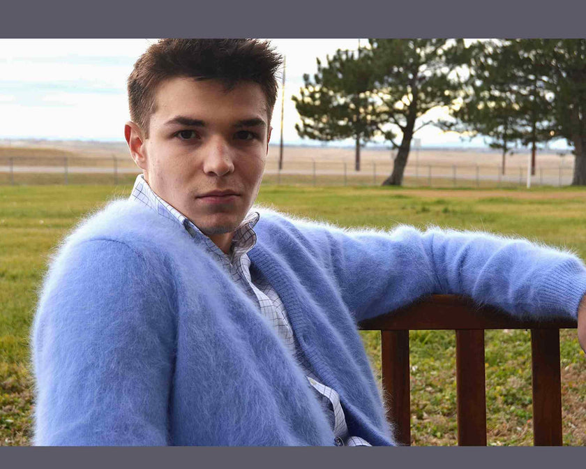 Men's Angora Sweater Ultra-soft Cardigan