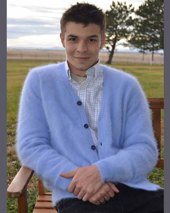 Men's Angora Sweater Ultra-soft Cardigan