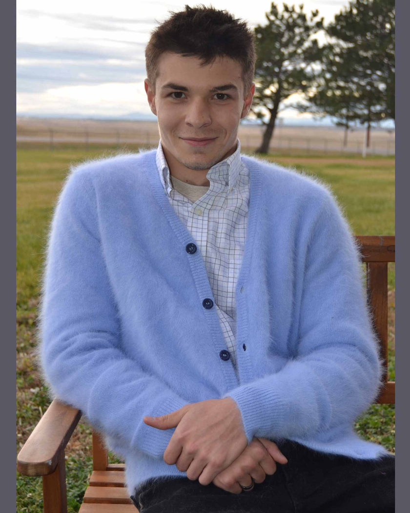 Men's Angora Sweater Ultra-soft Cardigan
