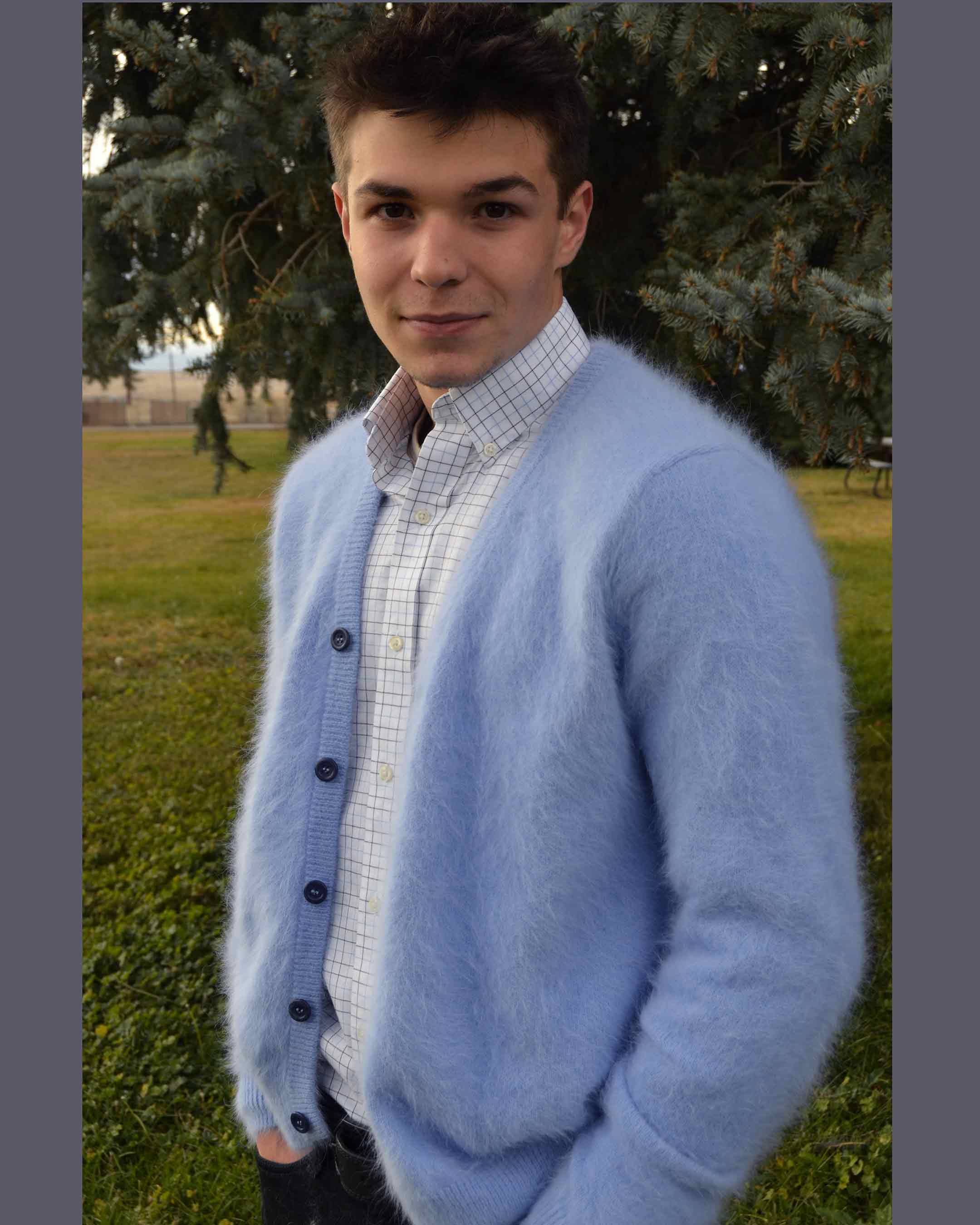 Men's Angora Sweater Ultra-soft Cardigan