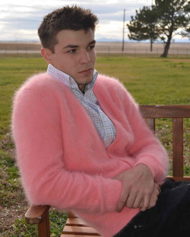 Men's Angora Sweater Ultra-soft Cardigan