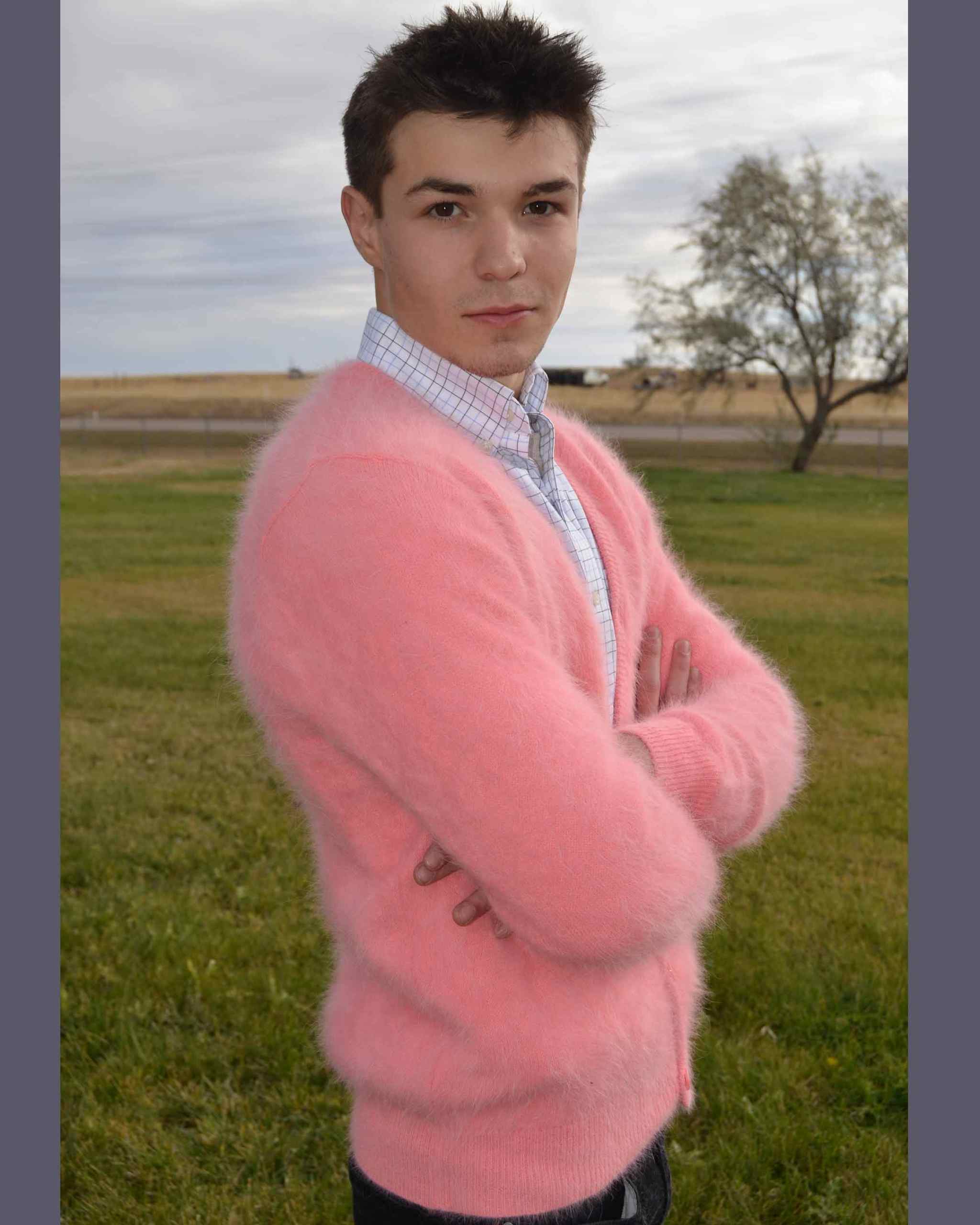 Men's Angora Sweater Ultra-soft Cardigan