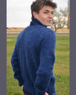 Men's turtleneck ultra-soft angora sweater in classic style and multiple colors