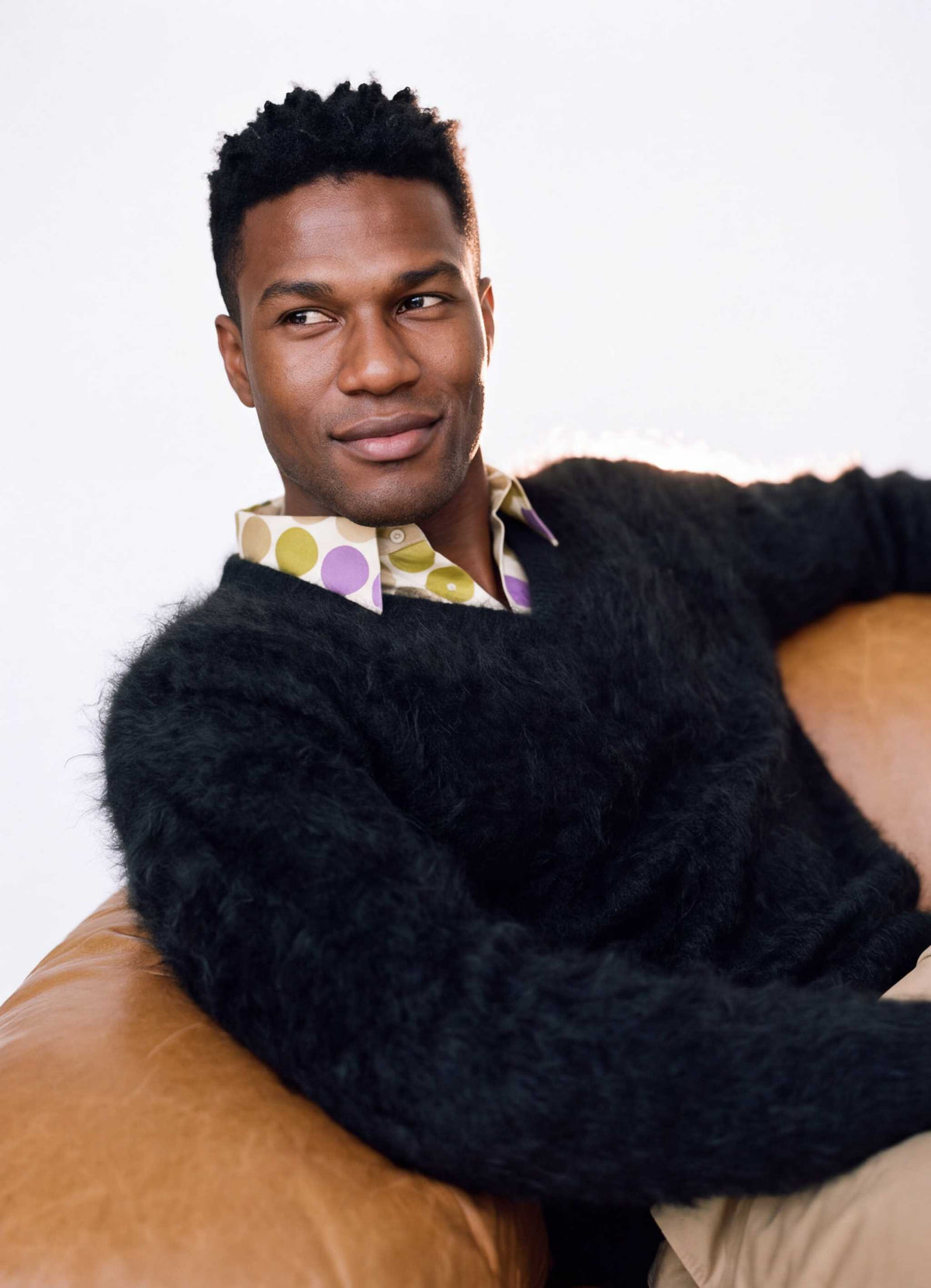 Men's Ultra-Soft Angora V-Neck Sweater