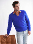 Men's Ultra-Soft Angora V-Neck Sweater