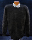 Men's ultra-soft angora crewneck sweater in multiple colors and sizes, luxurious and warm