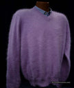 Men's ultra-soft angora V-neck sweater in white, luxurious and warm, available in multiple colors and sizes