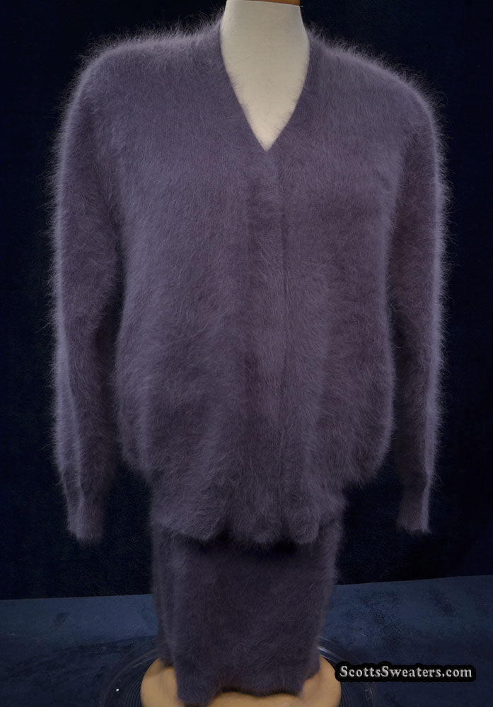 3-teiliger Angora-Cardigan und Röcke für Damen