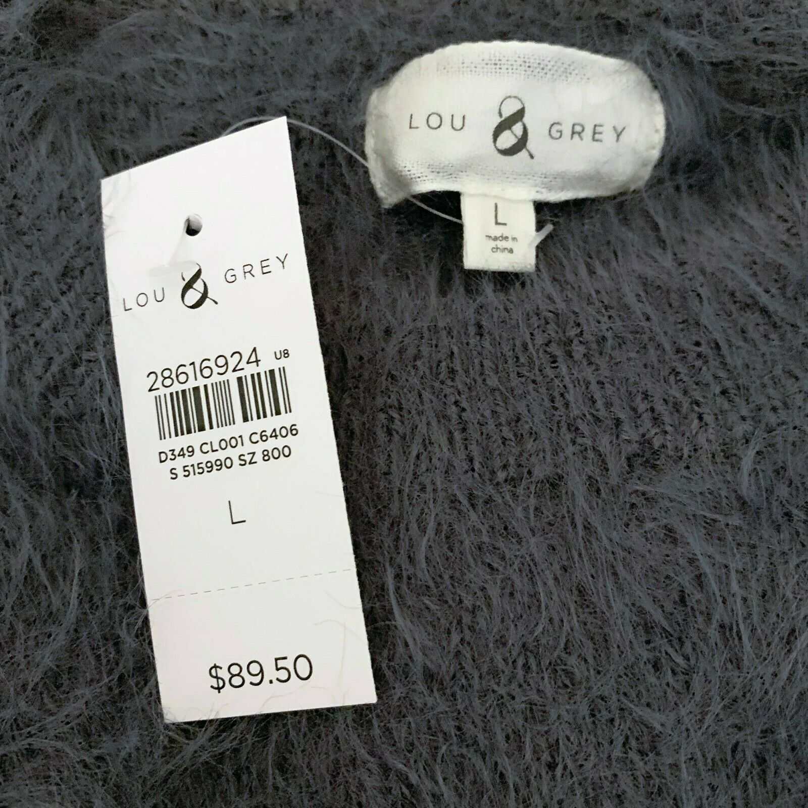 Grey and white Fair Isle matching sweater and skirt set made of ultra-soft nylon